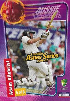 2006-07 Weet-Bix Ashes Series Aussie Legends #5 Adam Gilchrist Front