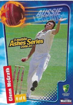 2006-07 Weet-Bix Ashes Series Aussie Legends #6 Glenn McGrath Front
