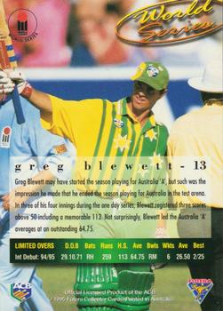 1995-96 Futera Cricket #13 Greg Blewett Back