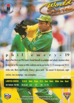 1995-96 Futera Cricket #19 Phil Emery Back