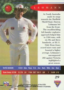 1995-96 Futera Cricket #29 Darren Lehmann Back