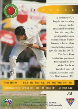 1995-96 Futera Cricket #35 Jo Angel Back