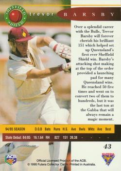 1995-96 Futera Cricket #43 Trevor Barsby Back