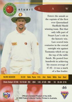 1995-96 Futera Cricket #46 Stuart Law Back