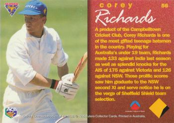 1995-96 Futera Cricket #56 Corey Richards Back