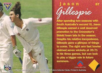 1995-96 Futera Cricket #57 Jason Gillespie Back
