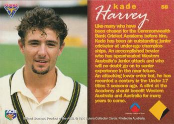 1995-96 Futera Cricket #58 Kade Harvey Back