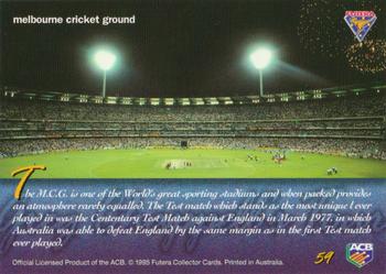 1995-96 Futera Cricket #59 Melbourne Cricket Ground Back
