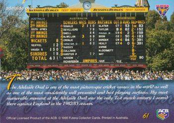 1995-96 Futera Cricket #61 Adelaide Oval Back