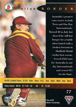 1995-96 Futera Cricket #77 Allan Border Back