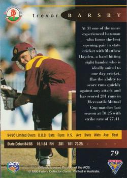 1995-96 Futera Cricket #79 Trevor Barsby Back