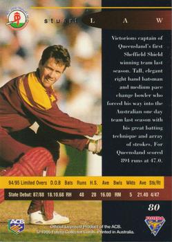 1995-96 Futera Cricket #80 Stuart Law Back