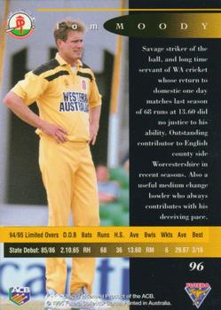 1995-96 Futera Cricket #96 Tom Moody Back