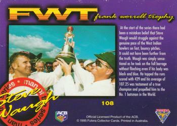 1995-96 Futera Cricket #108 Steve Waugh Back