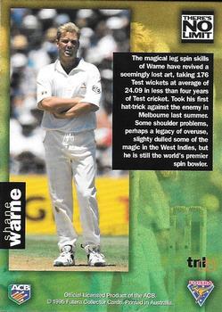 1995-96 Futera Cricket - There's No Limit #TNL3 Shane Warne Back
