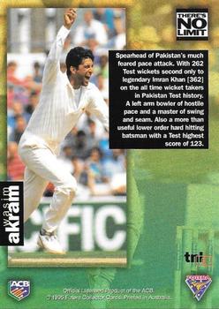 1995-96 Futera Cricket - There's No Limit #TNL6 Wasim Akram Back