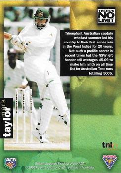 1995-96 Futera Cricket - There's No Limit #TNL7 Mark Taylor Back
