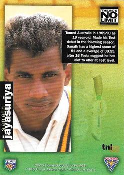 1995-96 Futera Cricket - There's No Limit #TNL15 Sanath Jayasuriya Back