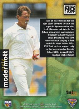 1995-96 Futera Cricket - There's No Limit #TNL23 Craig McDermott Back