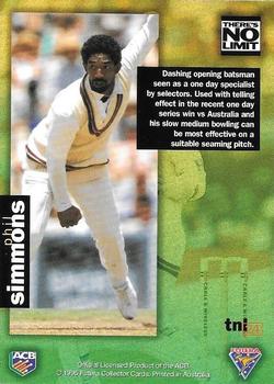 1995-96 Futera Cricket - There's No Limit #TNL24 Phil Simmons Back