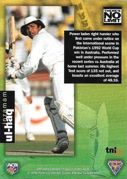 1995-96 Futera Cricket - There's No Limit #TNL25 Inzamam-ul-Haq Back