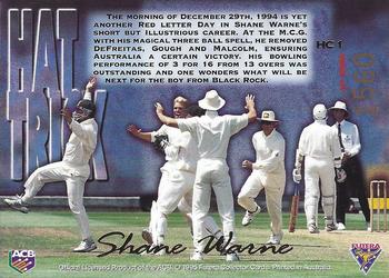 1995-96 Futera Cricket - Hat Trick #HC1 Shane Warne Back