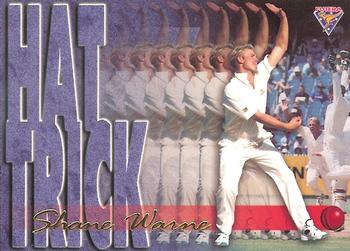 1995-96 Futera Cricket - Hat Trick #HC1 Shane Warne Front