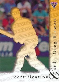 1995-96 Futera Cricket - Signature Series #GB3 Greg Blewett Front