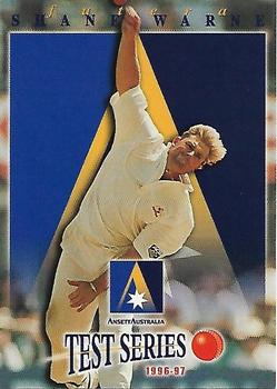 1996-97 Futera Ansett Australia Test Series #AA2 Shane Warne Front