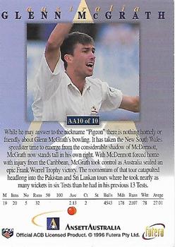 1996-97 Futera Ansett Australia Test Series #AA10 Glenn McGrath Back