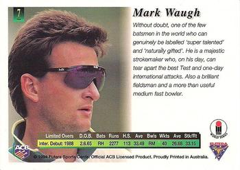 1994-95 Futera Cricket #7 Mark Waugh Back