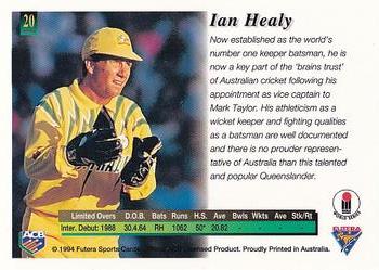 1994-95 Futera Cricket #20 Ian Healy Back