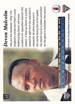 1994-95 Futera Cricket #24 Devon Malcolm Back