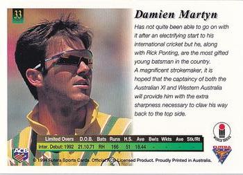 1994-95 Futera Cricket #33 Damien Martyn Back