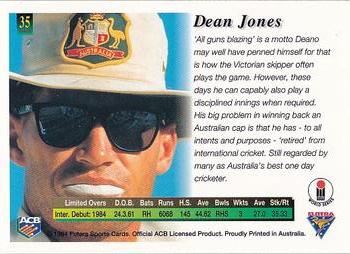 1994-95 Futera Cricket #35 Dean Jones Back