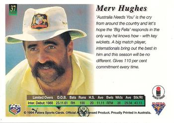 1994-95 Futera Cricket #37 Merv Hughes Back