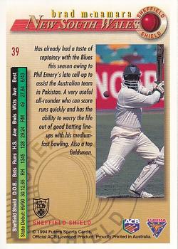 1994-95 Futera Cricket #39 Brad McNamara Back