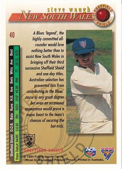 1994-95 Futera Cricket #40 Steve Waugh Back