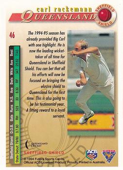 1994-95 Futera Cricket #46 Carl Rackemann Back