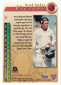 1994-95 Futera Cricket #51 Brad Hodge Back