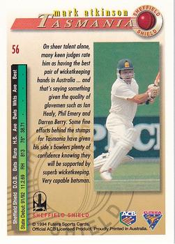 1994-95 Futera Cricket #56 Mark Atkinson Back