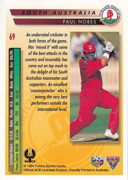 1994-95 Futera Cricket #69 Paul Nobes Back