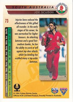 1994-95 Futera Cricket #73 Joe Scuderi Back