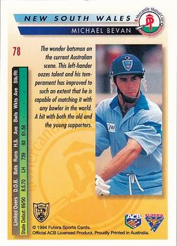 1994-95 Futera Cricket #78 Michael Bevan Back