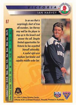 1994-95 Futera Cricket #87 Ian Harvey Back
