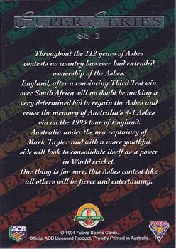 1994-95 Futera Cricket - Super Series #SS 1 Ashes Series Back