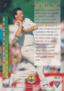 1994-95 Futera Cricket - Super Series #SS 6 Steve Waugh Back