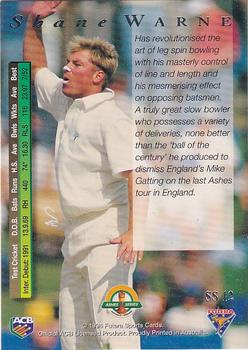 1994-95 Futera Cricket - Super Series #SS 12 Shane Warne Back