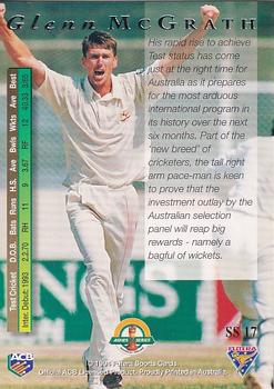 1994-95 Futera Cricket - Super Series #SS 17 Glenn McGrath Back