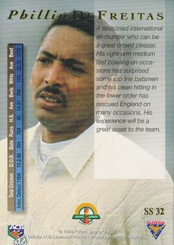 1994-95 Futera Cricket - Super Series #SS 32 Phillip DeFreitas Back